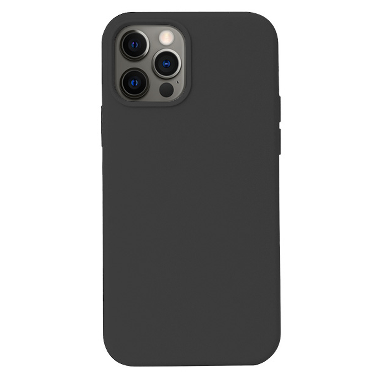 Micro Fiber Silicone Hybrid Case-iPhone 12 Pro Max - Black