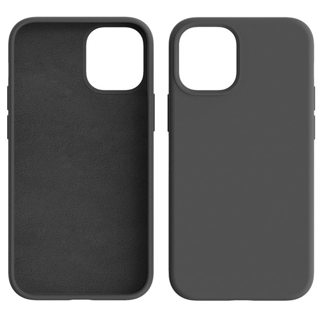 Micro Fiber Silicone Hybrid Case-iPhone 12 Pro Max - Black